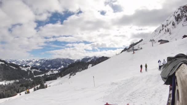 Mountain Time Lapse Ski Resort Austria — Stockvideo