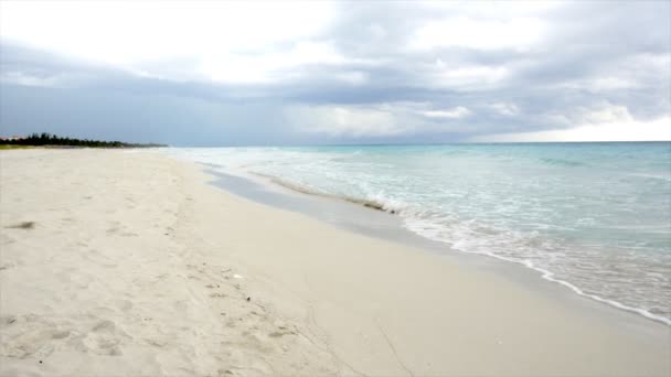 Amazing Beach Varadero Cuba Day Background Tropical Storm — ストック動画
