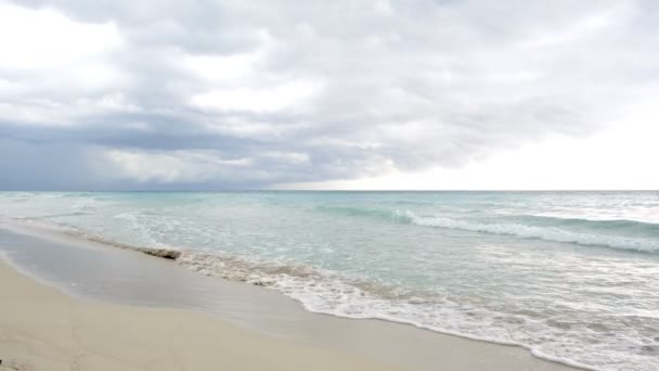 Amazing Beach Varadero Cuba Day Background Tropical Storm — Stock video