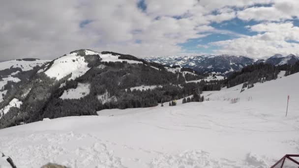 Mountain Time Lapse Ski Resort Austria — Stockvideo