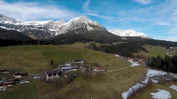 Flying Drone Swiss Alps Austria — стоковое видео