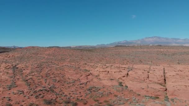 Drone Panning Right Looking Out Desert — Stock video