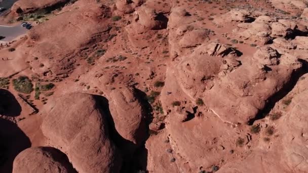 Drone Footage Circling Red Rock — Stok video