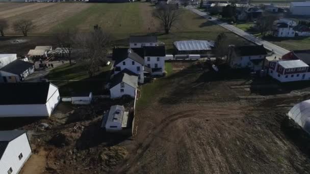 Amish Family Wedding Seen Drone — Video Stock