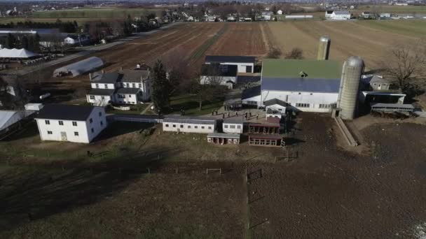 Amish Family Wedding Seen Drone — Stockvideo