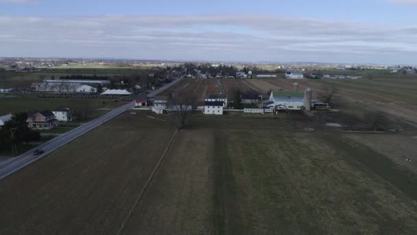 Amish Family Wedding Seen Drone — Stockvideo