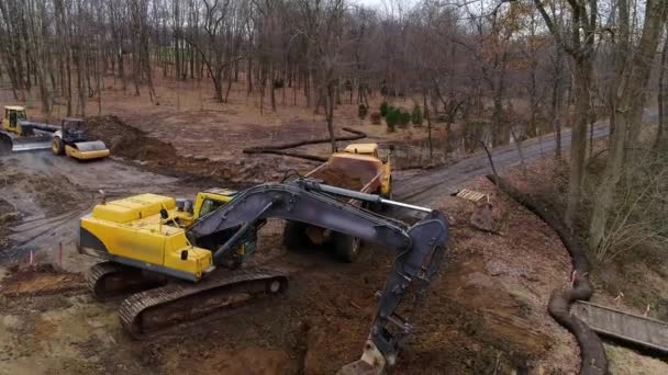 Construction Bridge Footings — Vídeos de Stock