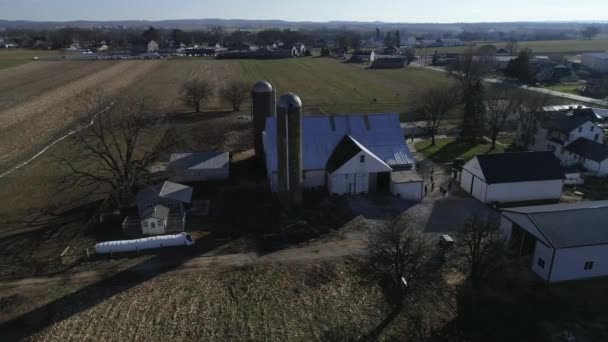 Amish Family Wedding Seen Drone — Stockvideo