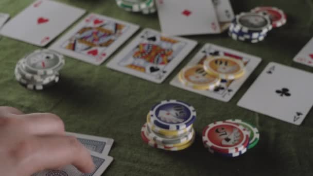 Κάποια Επίδειξη Των Βημάτων Στο Παιχνίδι Πόκερ — Αρχείο Βίντεο