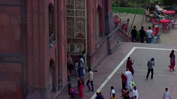 Lahore Pakistan Close Aerial Pan View World Famous Badshahi Mosque — Stock Video