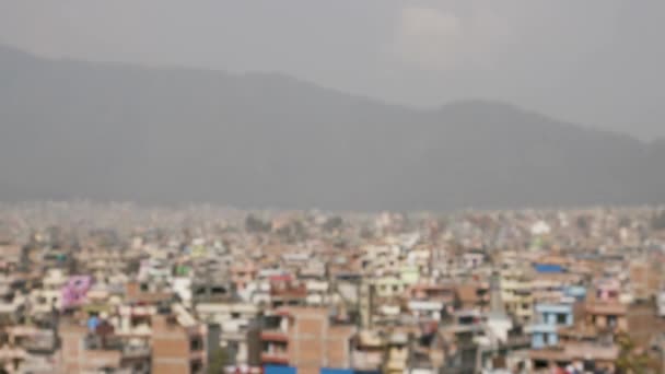 Rack Focus Sur Les Toits Katmandou Népal — Video