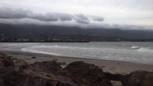 Camera Maneuvering Rocks Reveal Ocean Pier Distance — Video