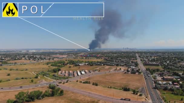 Motion Graphic Shows Fire Distance Heavy Pollution — Vídeo de Stock