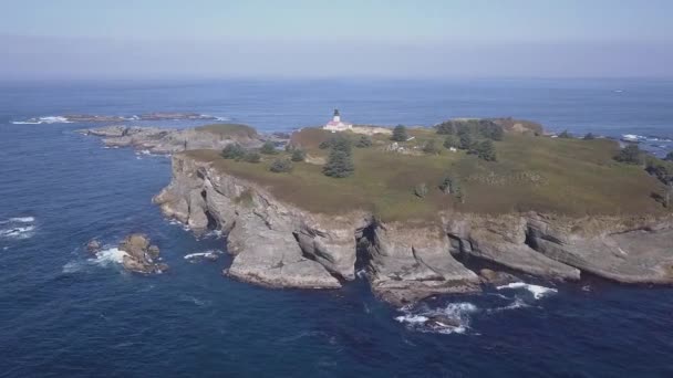 Leuchtturm Auf Der Insel Tatoosh — Stockvideo