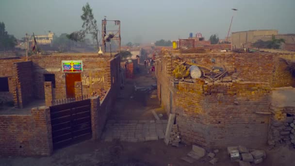 Pakistanlı Fakir Hıristiyan Toplumu Sokak Görüşü Toplumda Bir Kilise Kilisenin — Stok video