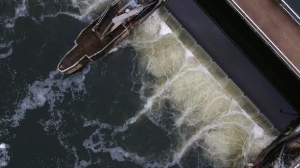 Vista Aérea Una Presa — Vídeo de stock