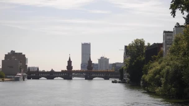 Berlin Bridge Train Passing — Stock video