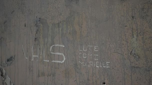 Marielle Franco Vhils Mural Lisbon — Vídeo de stock