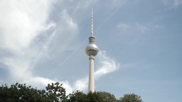 Berliner Fernsehturm Berlin Tower — стоковое видео