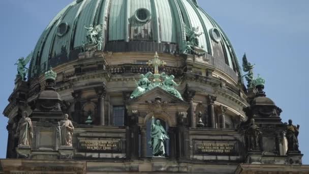 Close View Dome Berlin Cathedral Germany Berliner Dome — Stockvideo