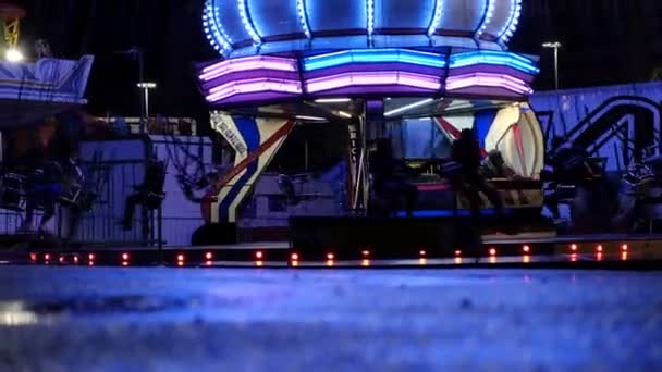 Slow Motion Ride Amusement Park — Stock video
