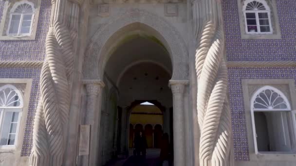 View Historic Hall Pena Palace Portugal Sintra Winter Sunny Day — Video