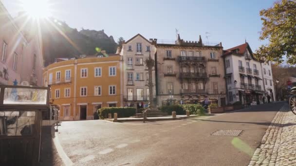 View Historic Center Sintra Portugal Sintra Winter Sunny Day — Stockvideo