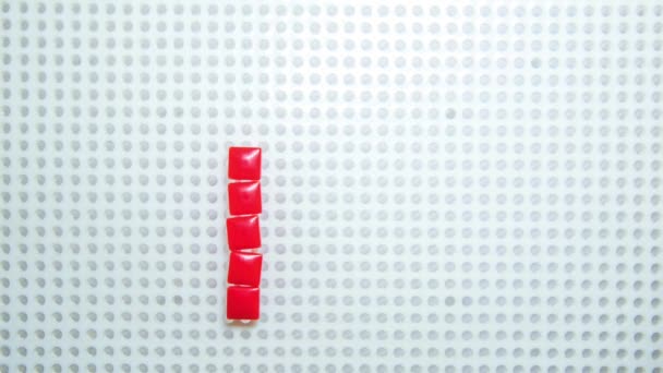 Stop Motion Letter Creating One Pixel Time Made Children Toys — Vídeo de Stock