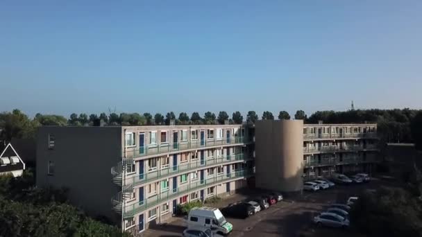 Drone View Simple Appartment Block Dronten Flevoland Netherlands — Αρχείο Βίντεο