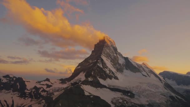 Helicopter Shot Matterhorn Airzermatt Zermatt Switzerland — Wideo stockowe