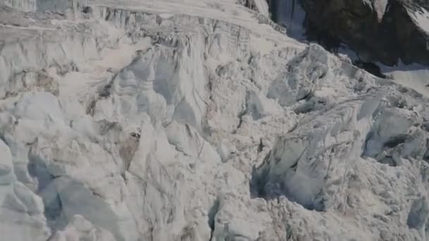 Helicopter Shot Glacier Zermatt Switzerland — Wideo stockowe