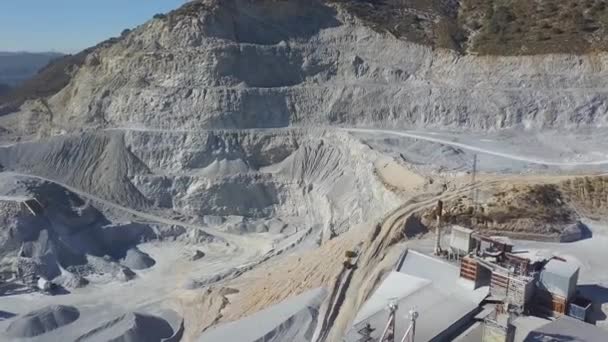 Aerial Close View Big Quarry Mountain — Stockvideo