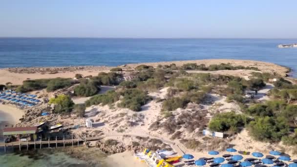 Aerial Shot Sea Coast Beach Holiday Resort Ayia Napa Cyprus — Stock video