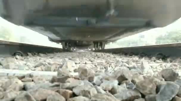 Wideo Pociągu Przejeżdżającego Torach — Wideo stockowe
