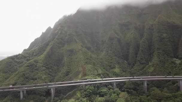 Aerial View Oahu Elevated Freeway — Vídeo de stock