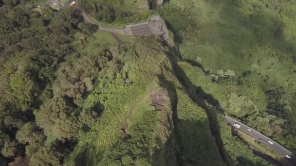 Pali Lookout Seen High Pali Ridge — Stock Video