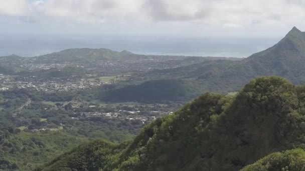 Kailua Seen Pali Notches — Stockvideo