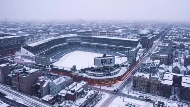 Winter Hyperlapse Wrigley Field Chicago Cubs — Stockvideo