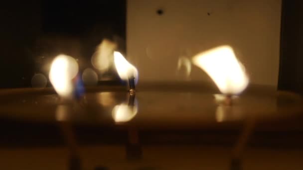 Macro Focus Pull Candle Wicks Shot A7Sii 120Fps — Stock video