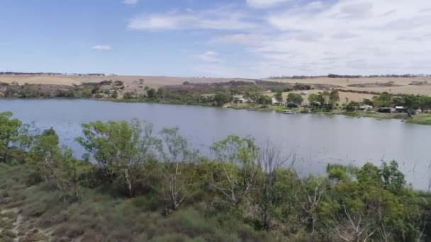 Aerial Shot Flying Incredible River Murray Rural South Australia — Wideo stockowe