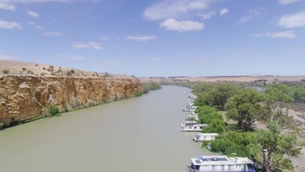 Aerial Shot Flying Stunning River Murray South Australia House Boasts — Stock videók