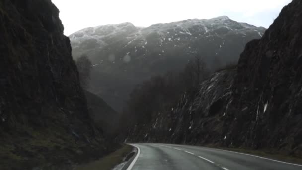 Slow Motion Discover Moody Landscape Scottish Highlands Road Trip — Vídeo de stock