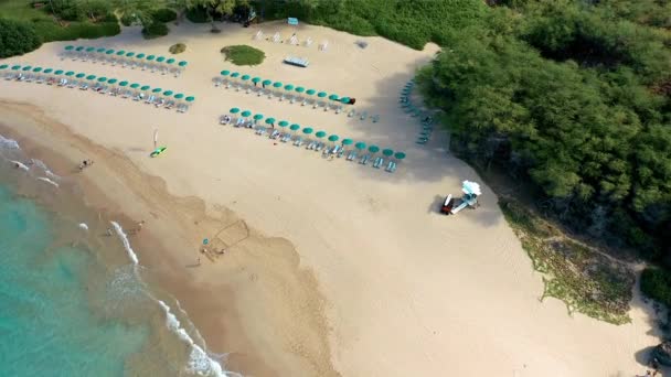 Drone Footage Hapuna Beach Pans Westin Big Island Hawaii — Stock videók