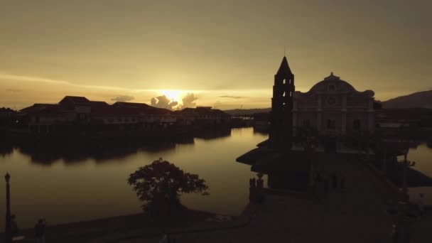 Aerial Footage Lake Las Casas Filipinas Acuzar — Stock video