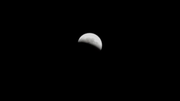 Eclipse Lunar Progresso Numa Super Lua — Vídeo de Stock