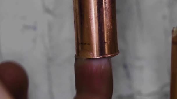 Male Finger Applying Flux Copper Pipe Soldering Extreme Closeup — Stock Video