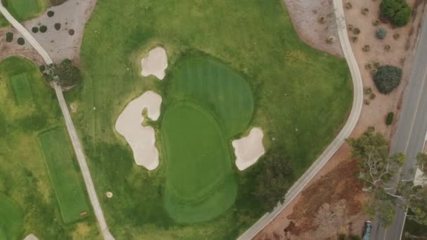 Widok Kamery Obrotowej Nad Kijem Golfowym Pales Verdes Estates Kalifornii — Wideo stockowe