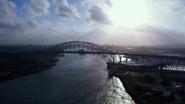 Puesta Sol Del Puente Corpus Christi — Vídeos de Stock