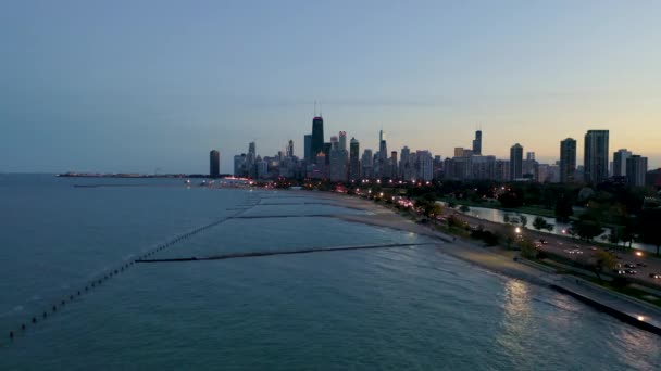October Aerial Drone Footage Chicago Illinois — Stockvideo