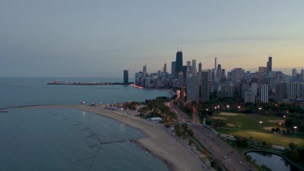 October Aerial Drone Footage Chicago Illinois — Vídeos de Stock